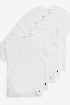 Polo Ralph Lauren 5-Pack Slim Fit Logo Embroidered Crewneck Undershirts