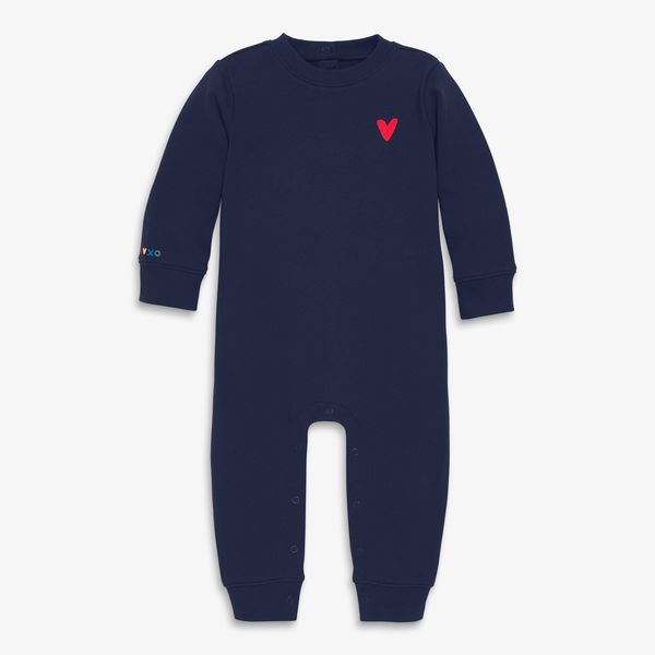 Primary Baby Embroidered Heart Sweatshirt Romper