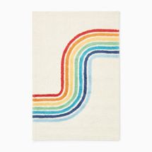West Elm Machine Washable Rainbow Track Rug - 4