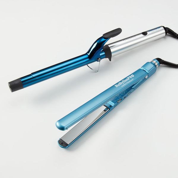 BabylissPRO Nano Titanium Ultra-Thin Hair Straightener and Long Barrel Curling Iron Combo