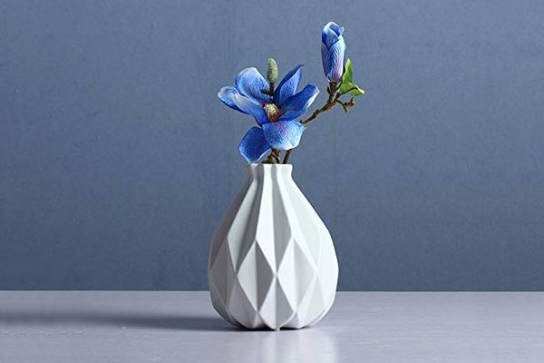 NEWQZ Modern Geometric Pattern Stoneware Vase