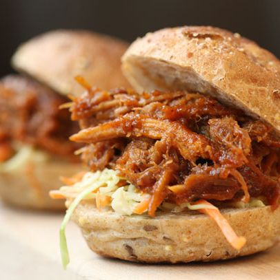 BBQ pork sliders with apple slaw, $12