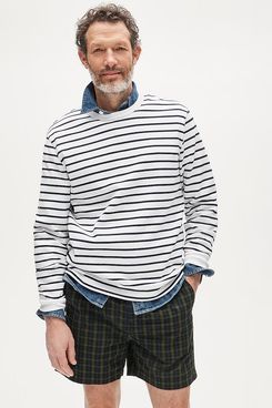 J.Crew Long-sleeve Crewneck in Striped Maritime Jersey