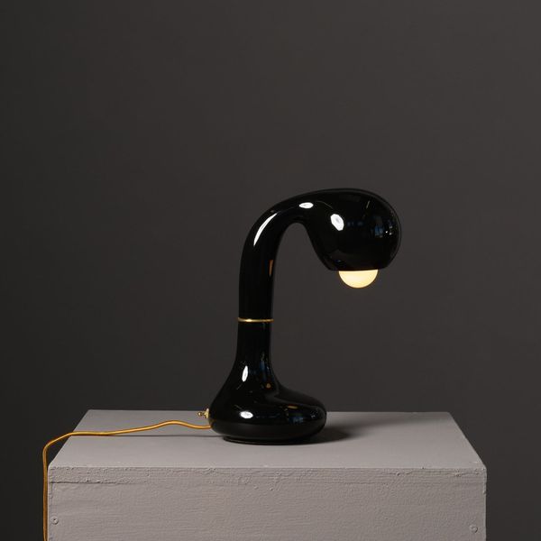 Entler 9151 Gloss Black 12- Inch Table Lamp