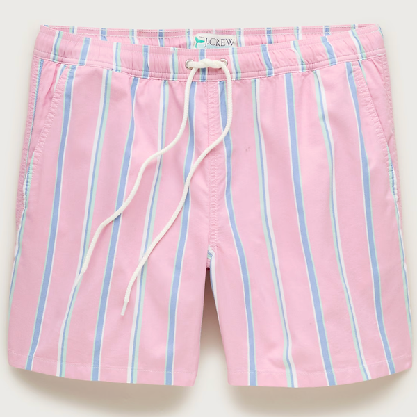 J.Crew 6-Inch Swim Trunk in Cotton-Nylon Blend Oxford