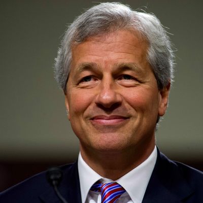 Jamie Dimon, chairman of the board, president and CEO of JPMorgan Chase & Co. testifies before a US Senate Banking Committee full committee hearing on 