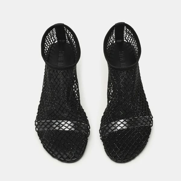 Steve Madden Mino Black Rhinestones Sock Flats