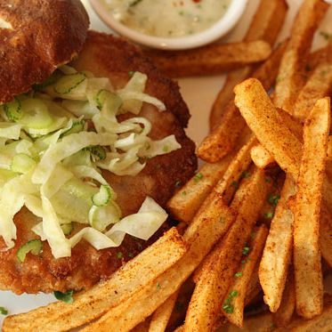 with spice-dusted fries