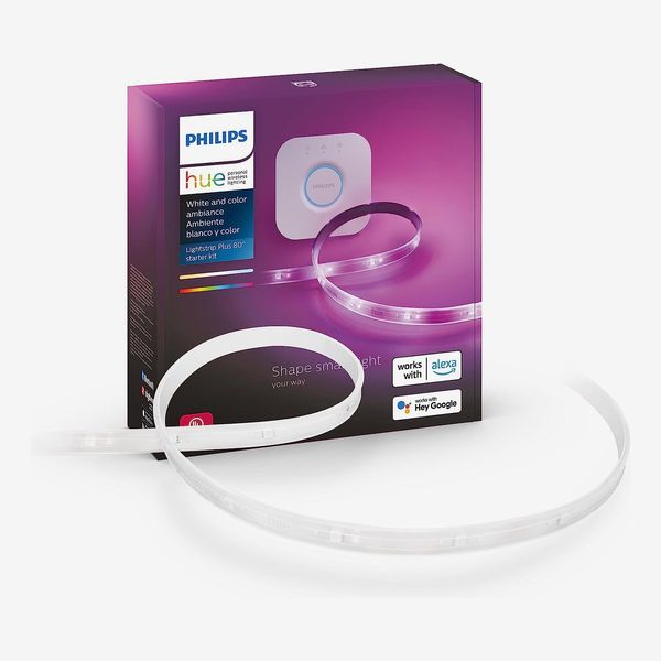 Philips Hue Lightstrip Starter Kit (6ft Light Strip, Base Plug, Hue Hub)
