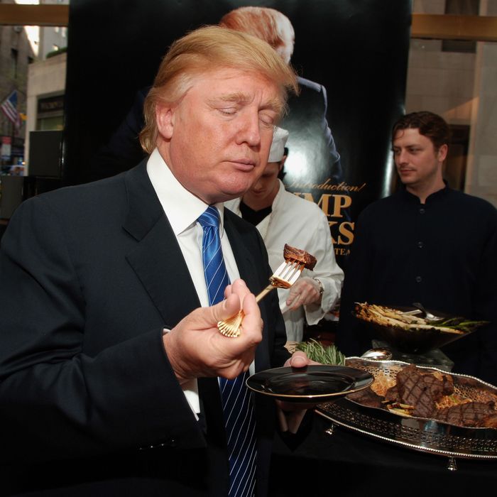 No whiskey to wash down that Trump steak.