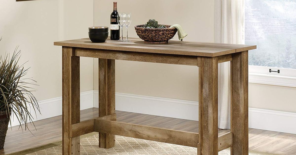 wooden high top kitchen table