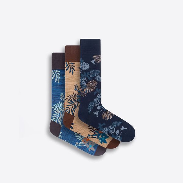 Bugatchi Three-Pair Assorted Floral Sock Box