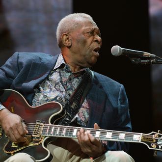 NEW YORK, NY - APRIL 12: B.B. King performs on stage during the 2013 Crossroads Guitar Festival at Madison Square Garden on April 12, 2013 in New York City. (Photo by Larry Busacca/Getty Images)