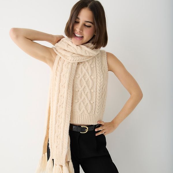 J. Crew Chunky Cable Knit Scarf