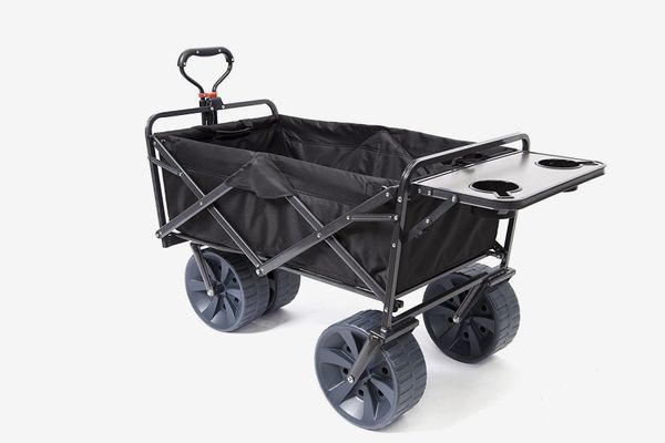 Mac Sports Heavy Duty Collapsible Folding All Terrain Utility Wagon Beach Cart With Table