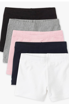 The Children’s Place Girls’ Basic Cartwheel Short Leggings, 5-Pack
