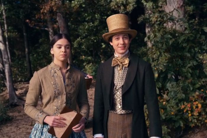 Hailee Steinfeld as Emily and Samuel Farnsworth as George.