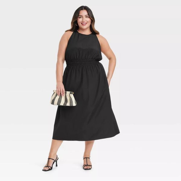 Target A New Day Poplin Cross Back Midi Dress