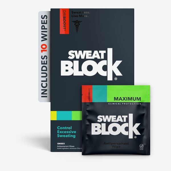 SweatBlock Max Clinical Antiperspirant Wipes - 10 Count