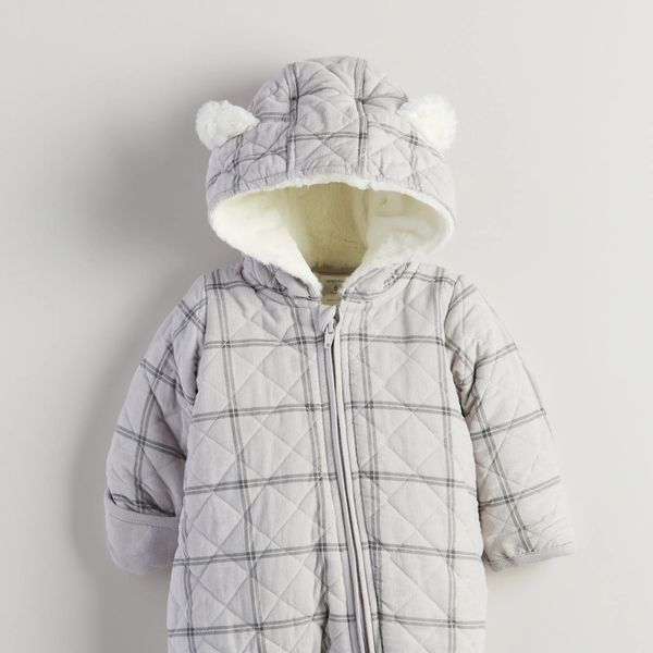 Nordstrom Ear Appliqué Quilted Faux Fur Lined Hooded Bunting