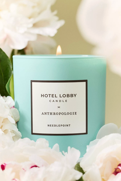 Hotel Lobby x Anthropologie Floral Needlepoint Boxed Glass Candle