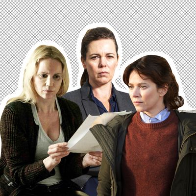 Saga Norén (Sofia Helin) from The Bridge, Ellie Miller (Olivia Coleman) from Broadchurch, Marcella Backland (Anna Friel) from Marcella.