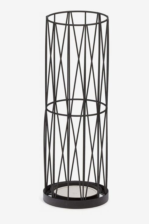 Umbrella stands Black Metal Umbrella Stand Modern Simple Umbrella Bucket With 6 Hooks Large Capacity Umbrella Storage Rack At The Entrance Of A Home Hotel 24x24x58cm 