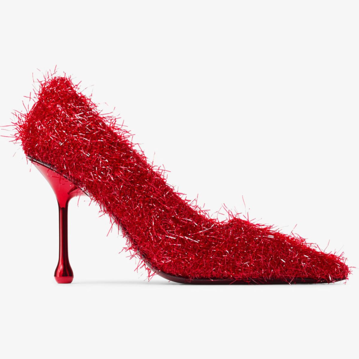 Jimmy Choo Ixia 95 Ruby Red Tinsel Pumps