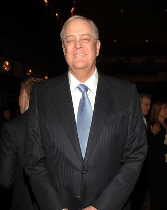 NEW YORK, NY - APRIL 21: David Koch attends the 2011 New York City Opera Spring Gala at David H. Koch Theater, Lincoln Center on April 21, 2011 in New York City. (Photo by Marc Stamas/Getty Images)