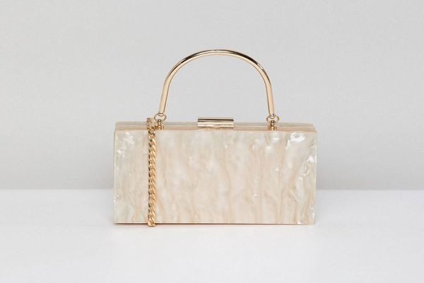 ASOS DESIGN Marble Clutch Bag With Metal Handle