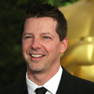 Actor Sean Hayes arrives at the 2012 Governors Awards at the Ray Dolby Ballroom at Hollywood & Highland Center in Hollywood, California on December 1, 2012. The Board of Governors of the Academy of Motion Picture Arts and Sciences (AMPAS) is presenting the Jean Hersholt Humanitarian Award to Jeffery Katzenberg, and Honorary Awards to stunt performer Hal Needham, documentarian D.A. Pennebaker and arts advocate George Stevens Jr.at the inaugural Governors Awards event. AFP PHOTO / Krista KENNELL (Photo credit should read Krista Kennell/AFP/Getty Images)