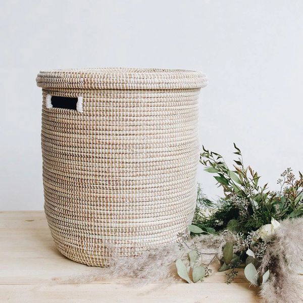 Flat Lid Woven Storage Laundry Basket