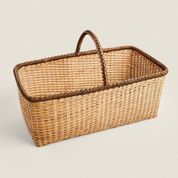 Zara Basket With Contrast Edge and Handle