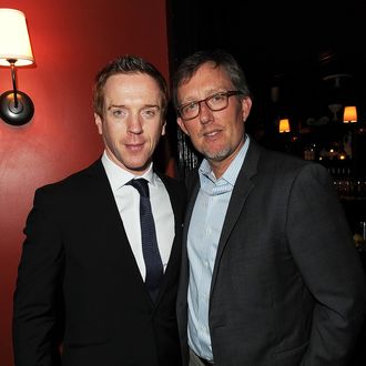 Actor Damian Lewis and Executive Producer Alex Gansan (R) attend Showtime's Golden Globe nominees cocktail reception at Osteria Mozza on January 14, 2012 in Los Angeles, California.