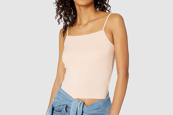 The Drop Women's Cara Square Neck Cropped Strappy Tank Top