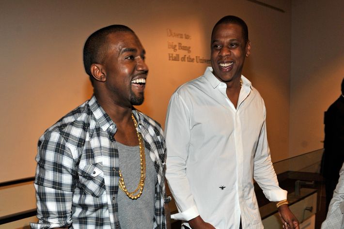 NEW YORK, NY - AUGUST 01:  (EXCLUSIVE COVERAGE)  Kayne West and Jay-Z attend the exclusive listening event for the highly-anticipated release by Jay-Z and Kanye West,"Watch The Throne" (Available August 8th) at the Hayden Planetarium at the American Museum of Natural History on August 1, 2011 in New York City.  (Photo by Kevin Mazur/WireImage)