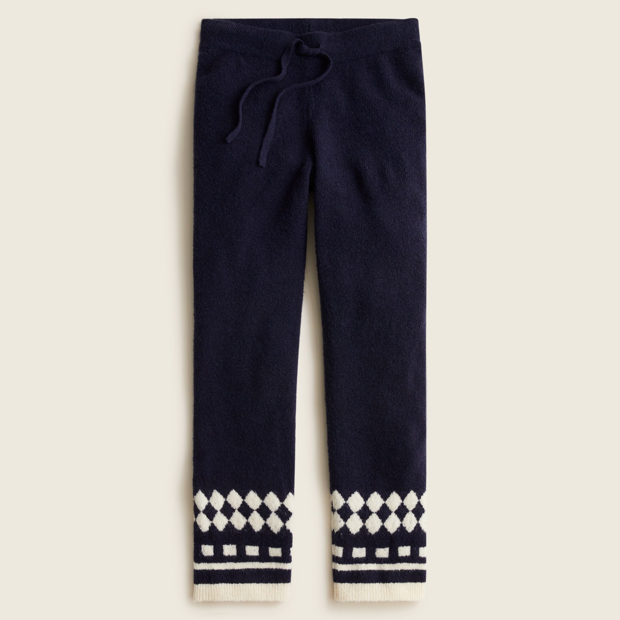 Sweater Pants with Geometric Knit