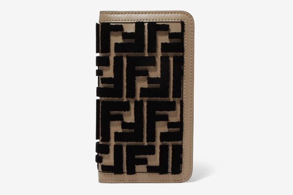 Fendi Flocked leather iPhone X case