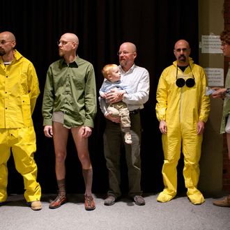 Walter White lookalike contest and taping of The After After Party with Steven Michael Quezada, Aaron Paul and Bryan Cranston at the YDI Albuquerque Wool Warehouse.