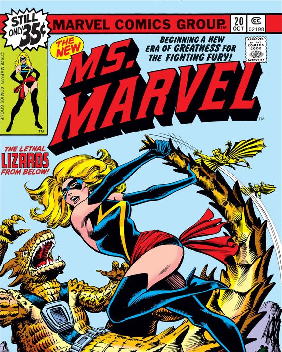 Carol&rsquo;s black leotard debut in Ms. Marvel Vol. 1 #20.