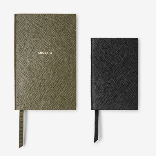 Smythson Panama Cross-Grain Leather Notebook Set