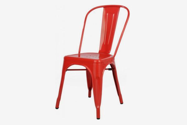 Tolix Style Metal Industrial Loft Designer Red Cafe Chair