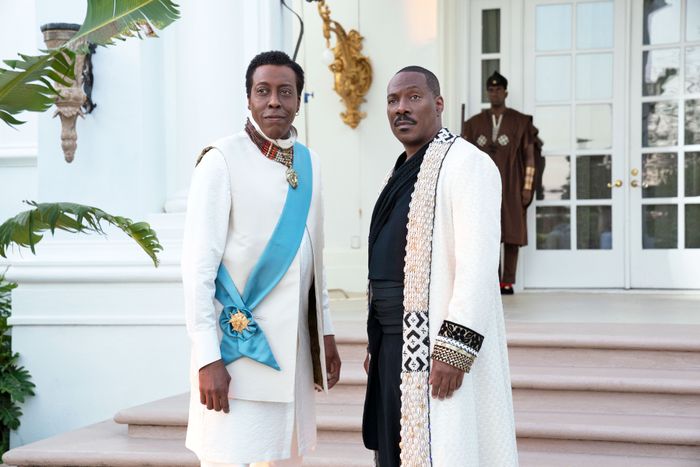 Arsenio Hall and Eddie Murphy star in Coming 2 America. Photo: Quantrell D. Colbert © 2020 Paramount Pictures