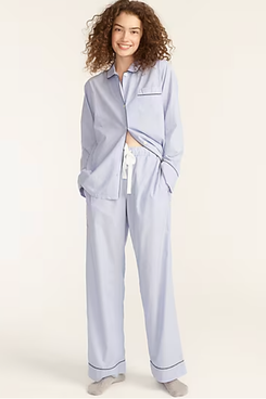 J.Crew End-on-End cotton long-sleeved pajama set