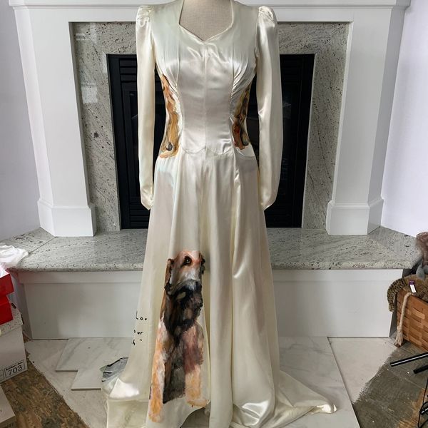 Upcycled Dog Lover 1940s Wedding Dress