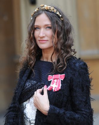 LONDON, ENGLAND - MARCH 22: Lulu Kennedy after she was made an Member of the British Empire (MBE) by Queen Elizabeth II at an Investiture ceremony in Buckingham Palace on March 22, 2012 in London, England. (Photo by Stefan Rousseau - WPA Pool/Getty Images)
