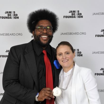 Of course April Bloomfield celebrates with Questlove.