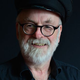 LONDON, UNITED KINGDOM - SEPTEMBER 18: Portrait of English fantasy author Sir Terry Pratchett, photographed to promote the 40th novel in his Discworld series, Raising Steam, on September 18, 2013. (Photo by Kevin Nixon/SFX Magazine via Getty Images)