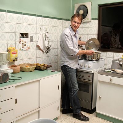 Meyer, just cooking some falso conejo in Bolivia, in 2011, where he now owns a restaurant called Gustu.