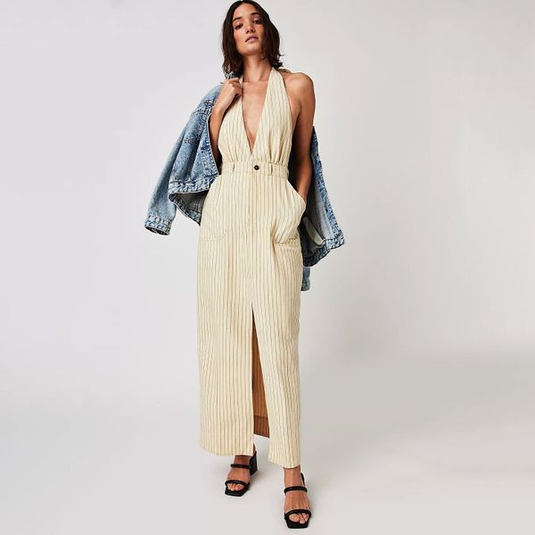 Free People Take A Chance Halter Midi Dress